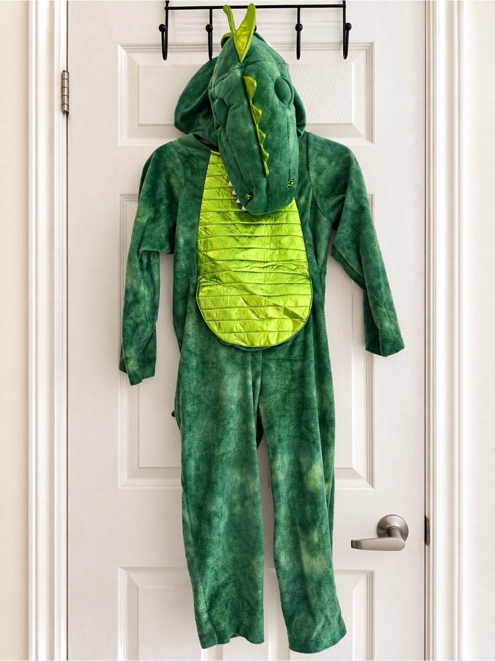 Kids Green Dragon Halloween Costume Size 5/6 – Full Body with Hood & Tail.